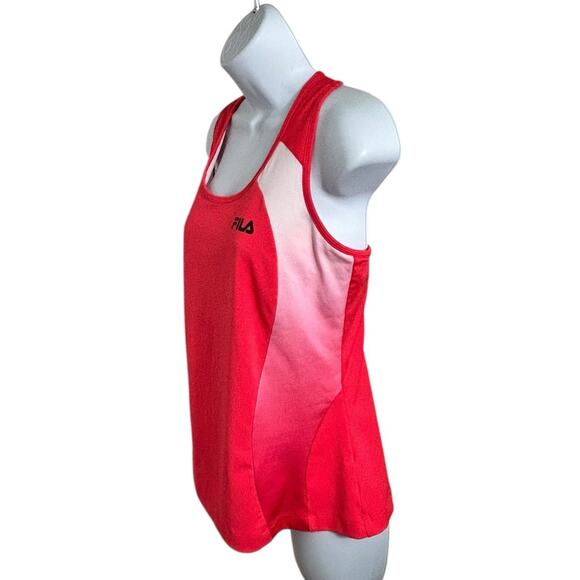Fila Athletic Racer-Back Tank Top Size Large Pink Ombre Shelf Bra Gym Yoga - Picture 4 of 6